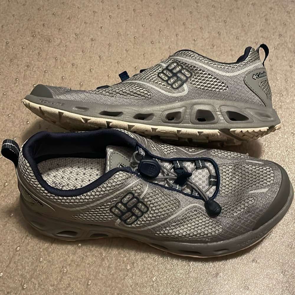 Columbia PFG boat shoes. Size 10.5. Gray/Navy blue
